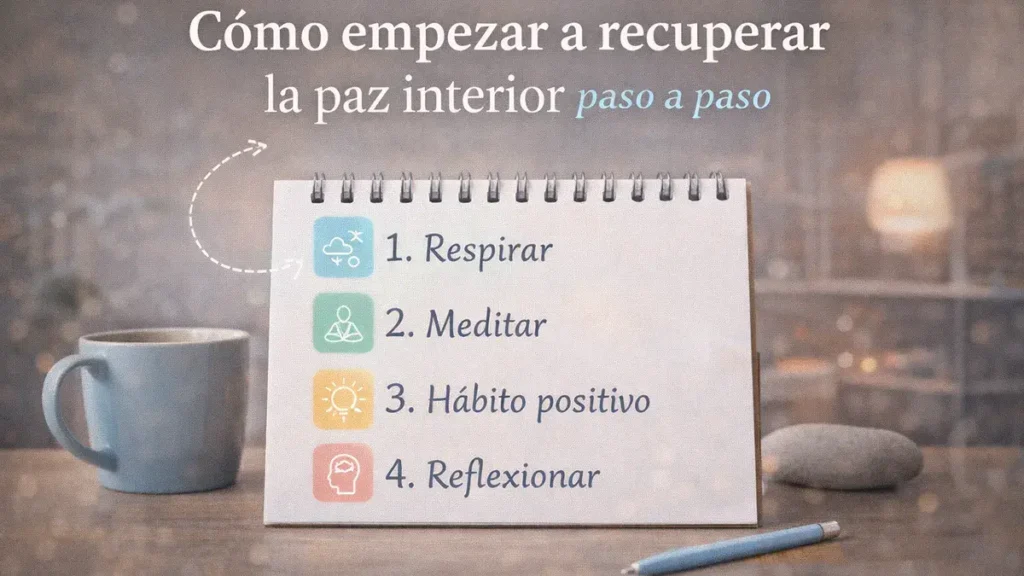 proceso de recuperación de la paz interior y calma mental