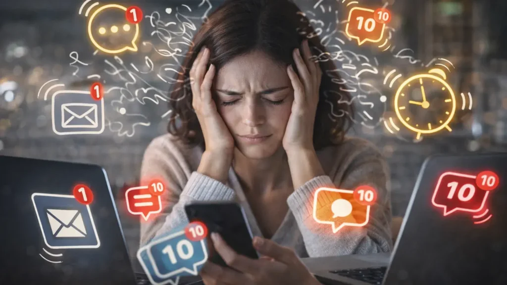 ruido mental constante causado por pensamientos repetitivos