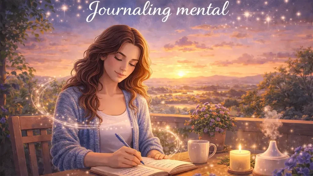 persona escribiendo pensamientos para liberar la mente y reducir el estrés