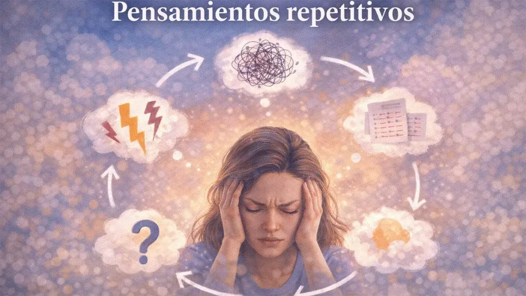 pensamientos repetitivos generando saturación y ruido mental
