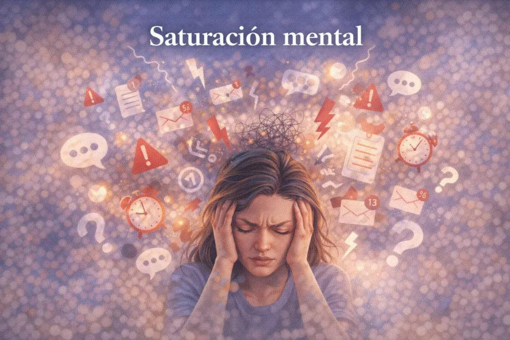 saturación mental por exceso de información y sobrecarga cognitiva